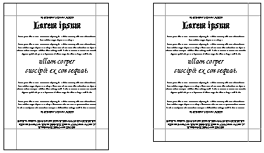 A4 & US Letter with centred design demonstrating centring along one axis not being a particular problem