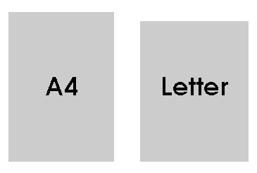 A4 and US Letter side-by-side size comparison